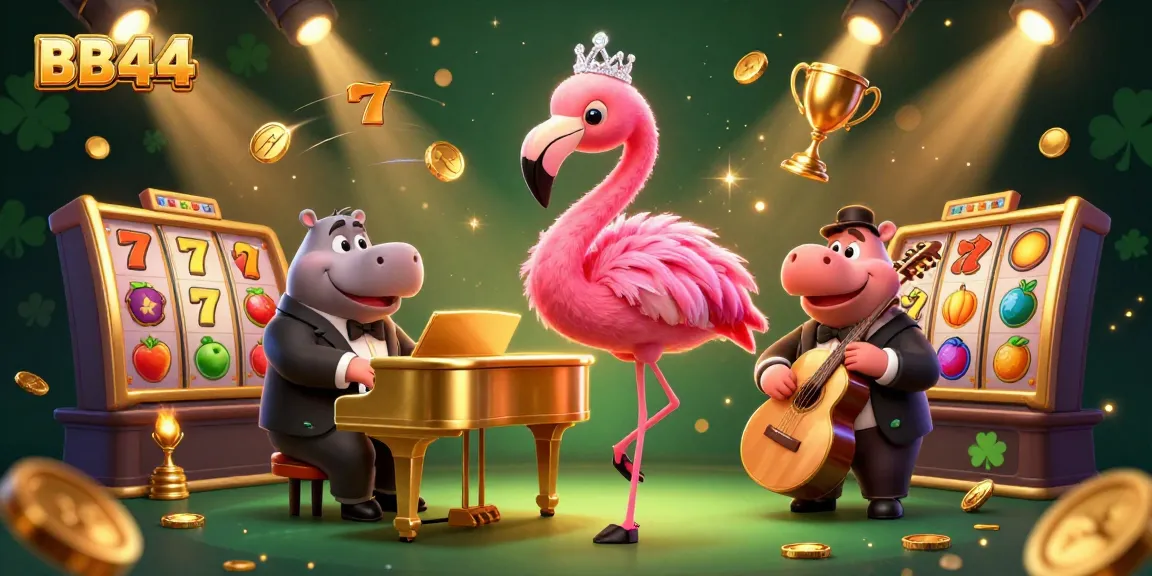 BB44 illustrates exciting slot games with charming characters and vibrant casino elements for ultimate gaming fun.