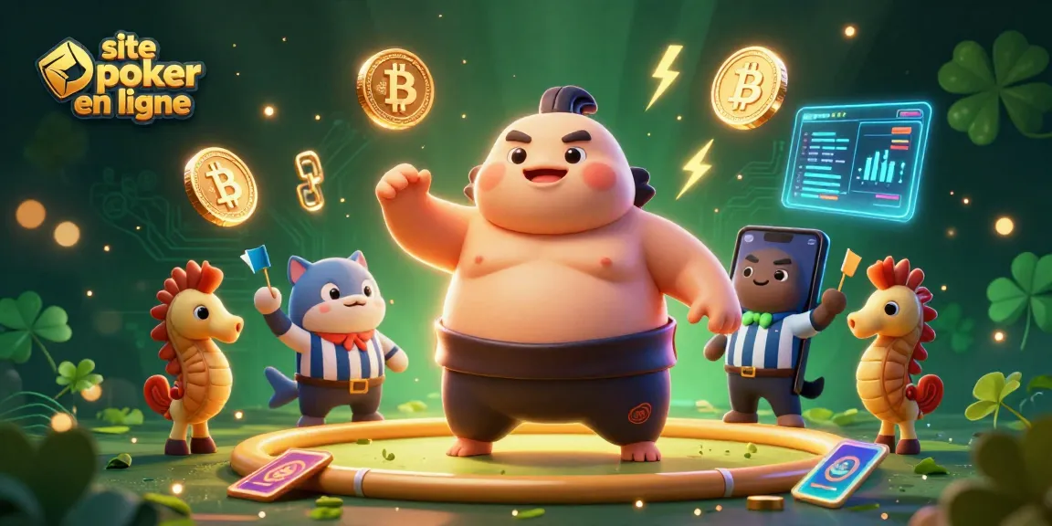 Jouez sur le meilleur site poker en ligne avec un fugu au ring et un arbitre poisson-chat.