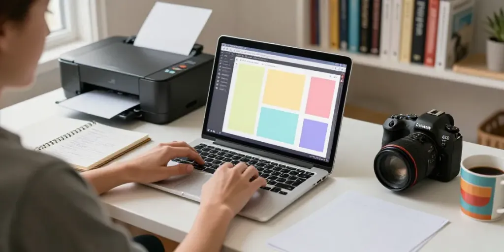 Creating a Novelty Diploma in a cozy home office.