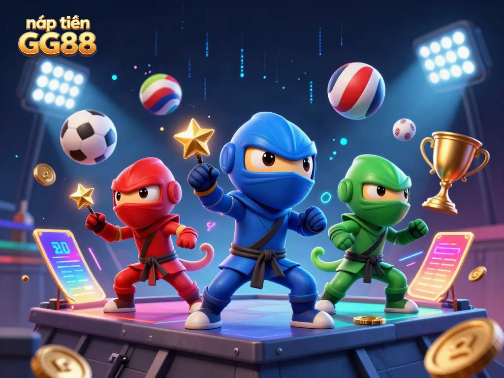 Experience nạp tiền GG88 while enjoying the thrill of 3D animated characters in a dynamic gambling scene.