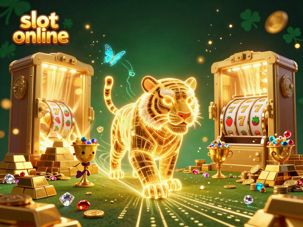Experience the thrill of slot online with dynamic visuals and characters surrounded by treasure.