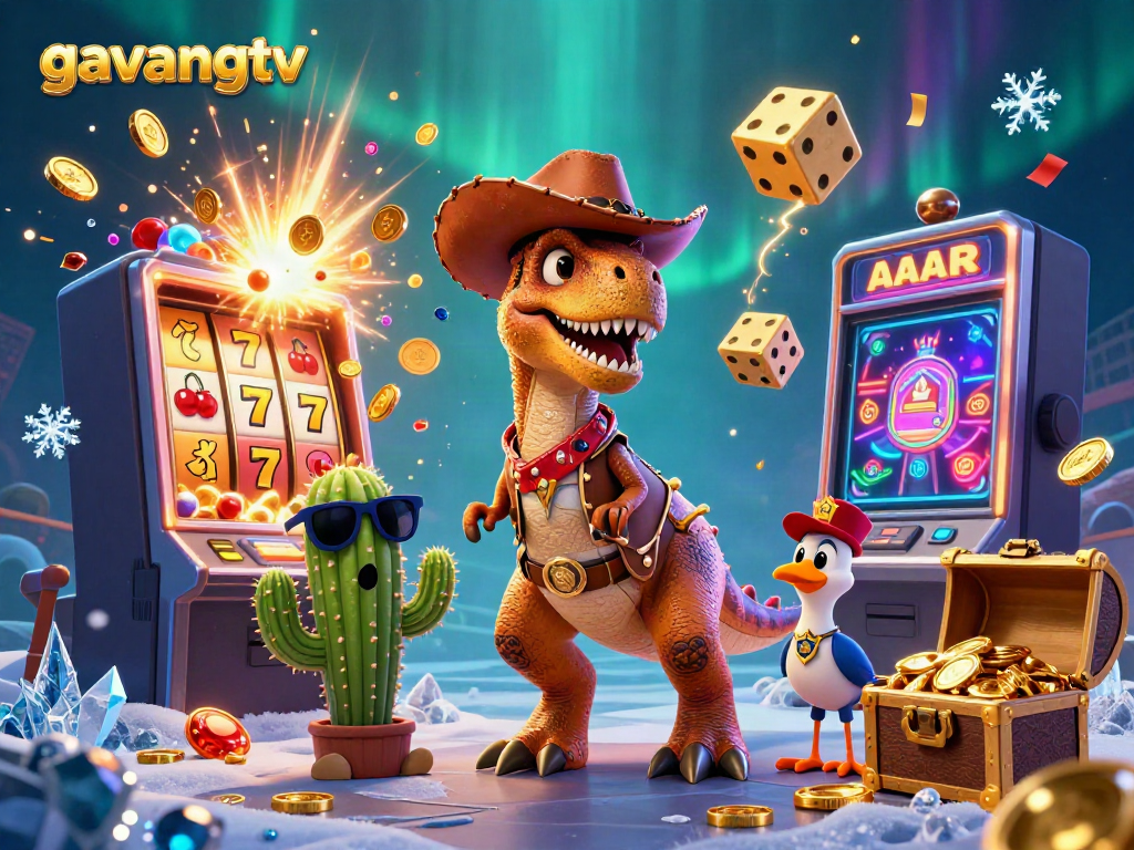 Experience thrilling gaming moments with gavangtv's dynamic slot machine action and colorful casino elements.