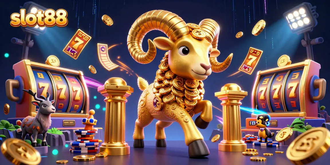 Experience thrilling excitement with slot88 as golden ram charges through spinning reels and winning jackpots.