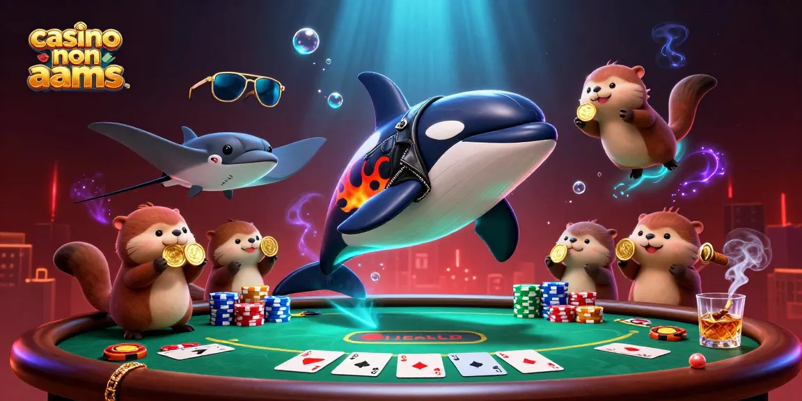 Scopri l'emozione dei casinò non AAMS con un coinvolgente scenario sottomarino che presenta elementi classici del poker.