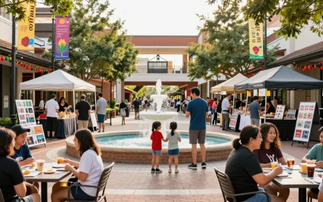 Discover vibrant community life at https://www.goldhillplaza.com with families and shoppers enjoying local artisans.