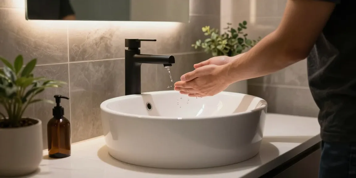 Elegant wudu wash basin from a solid surface countertops company in a modern bathroom setting