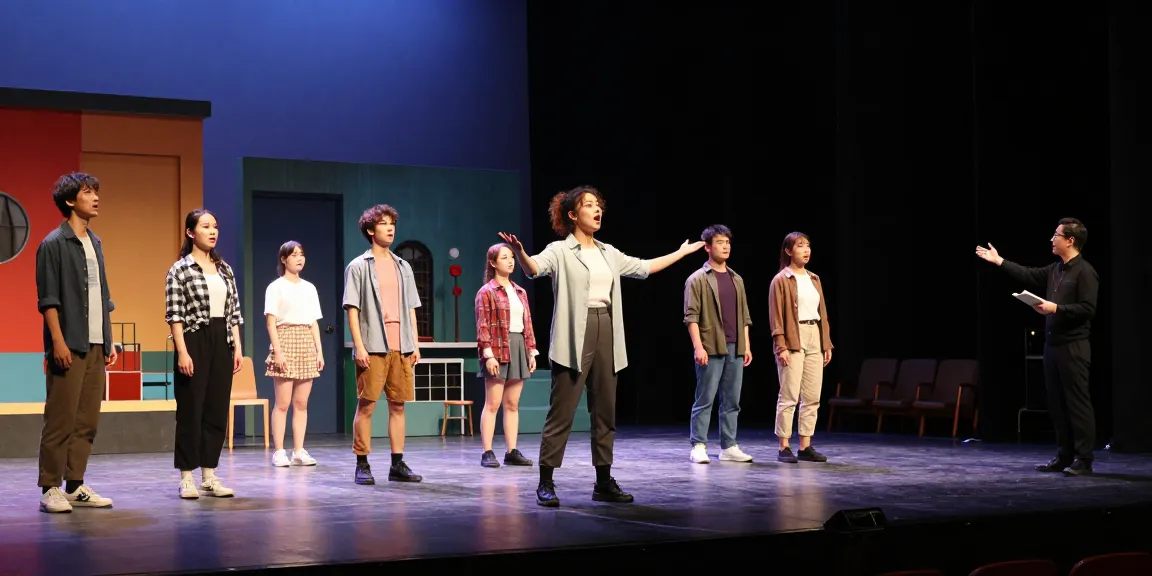 Dynamic theatre rehearsal showcasing vibrant performers and modern culture, highlighting rokok 88.